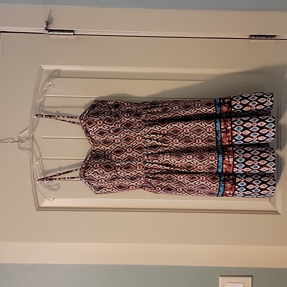 American Rag Spaghetti Strap Dress Multi-Color Size Medium